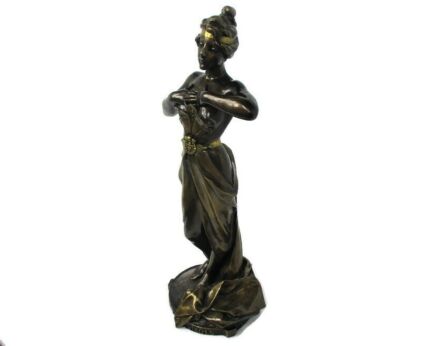 Art Nouveau Bronze Statue Sculpture By Emmanuel Villanis Girl Nouveau Siecle WOW