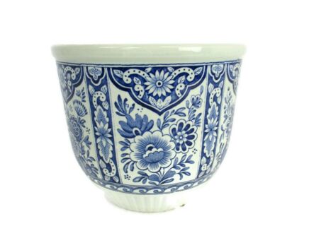 Vintage Boch Royal Sphinx Delfts blue White Flower Pot Jardiniere Planter Marked