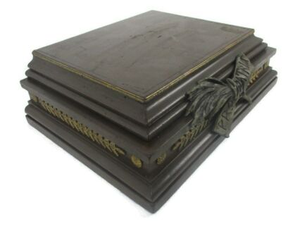 Antique Baroque Base Pedestal Church Gold touches Trim Hand Carved Wood
