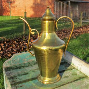 Vintage Large Brass Kettle Coffee Tea Pot Pitcher