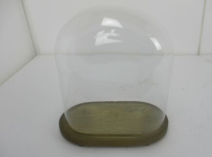 Vintage Victorian Oval Hand Blown Glass Globe Dome Doll Clock 13.97" 12.20"