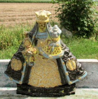 Our Lady of Montaigu Vintage Virgin Mary Madonna with Child Ceramic Plaque Rare