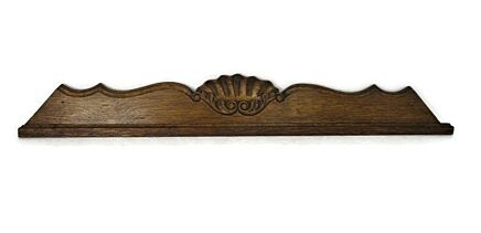 Small French Hand Carved Wood Pediment Ornate Over door Architectural Oak Reclaimed Antique