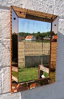 Lovely Art Deco l Mirror Etched Cut Glass Vanity Dresser Pink Lovely