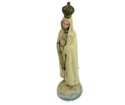 Vintage Our Lady Fatima Statue Plaster Portugal Lovely HTF Collector 17.91"