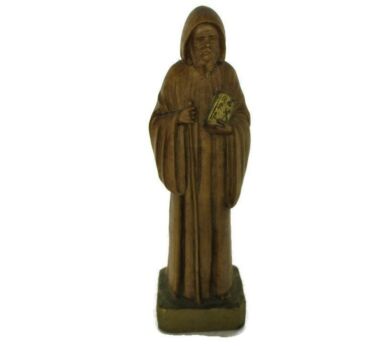 Small gothic statue Figurine saint Monk Priest resin Pelgrim lovely