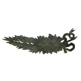 X Large Antique Cast Brass Furniture Trim Ornate Reclaimed Hardware Flowers Architectural 29.92"