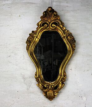 Lovely Ornate Oval Plaster Wood Wall Hanging Mirror Romantic Hollywood Regency