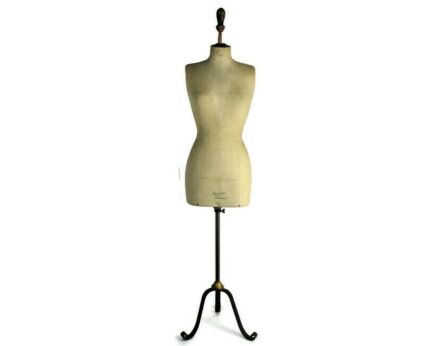 Antique   Mannequin Belgian Haute Couture Dress form Loft Juvenia Bruxelles Wrought Iron base