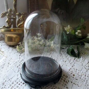 Small Vintage Round Glass Globe Dome Bell Cloche Display Hand Made Steampunk Clock 9.8"