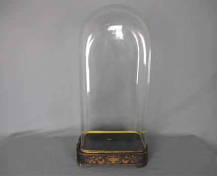 Antique Victorian Rectangular Square Hand Blown Glass Globe Dome HTF 22" 10.51"