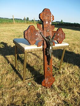Large Carved Wood Hanging Crucifix Cross Jesus Christ Decorative Vintage 29.33"
