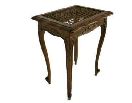 Small Louis XV Style  Side Coffee Occasional Table Cane Rush Table Top Gorgeous