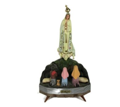 Statue Music Box Figurine Our Lady Fatima Portugal Resin Children Working conditition
