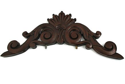 Antique Hand Carved Wood Pediment Ornate Over door Architectural Reclaimed