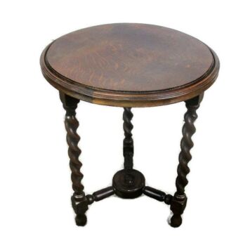 Barley Twist Wood Side Occasional Wine Table Pedestal Plant Flower Stand 19.29"