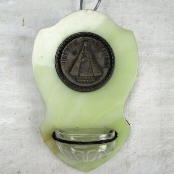 Black Madonna Our Lady of Hal Notre Dame de Halle Holy Water Font HTF Collector