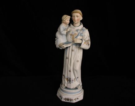Antique Saint Anthony Padua Infant Child Statue Figurine Finder Lost Articles Porcelain Beautiful 11.41"
