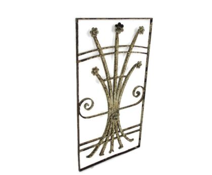 Antique Heavy Wrought Iron French Grate Window Grating Fence Rustic Reclaimed