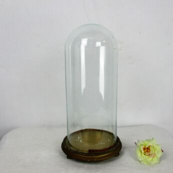 Antique Round Hand Blown Glass Globe Dome Taxidermy Steampunk Clock 14.17"