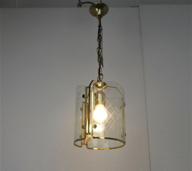Lantern Ornate Chandelier Pendant Mid Century modern Gold Plated Art Glass