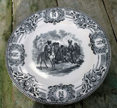 Antique Plate Boch La Louviere Belgium Bonaparte De Montereau Napoleon Collector