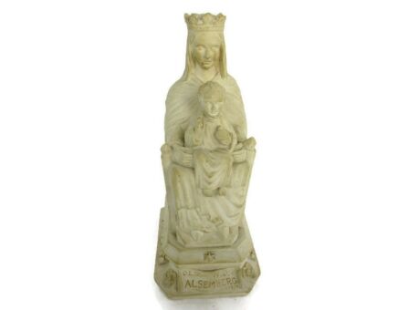 Our Lady of Alsemberg Virgin Mary Sitting Madonna with Infant 1934 Signed Raes
