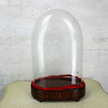 L Antique Victorian Oval Hand Blown Glass Globe Dome Steampunk Clock 15.74"