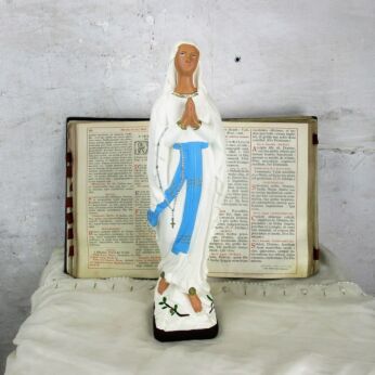 Virgin Mary Madonna Our Lady of Lourdes Plaster Statue Virgin Mary 18.70"