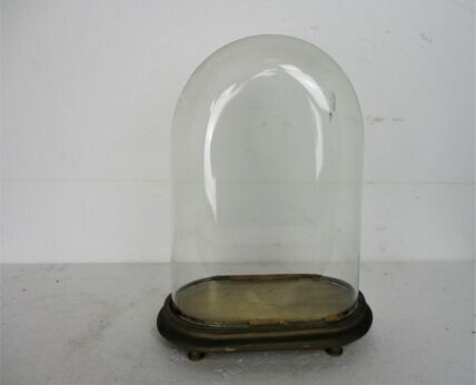 Antique Victorian Oval Hand Blown Glass Globe Dome Doll Clock 14.17" H 10.03"W