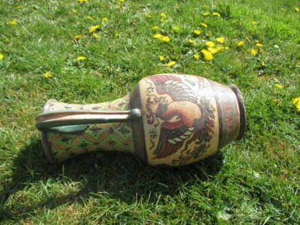 Italian Art Deco Montopoli Arno vase Art Pottery Italy Dragon Phoenix
