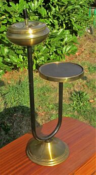 Unusual Vintage 50s Brass Standing Floor Push Ashtray Bar Table Era panton eames