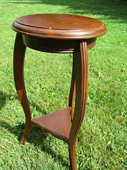 Vintage Wooden Pedestal Display Table Plant Stand 26.57"
