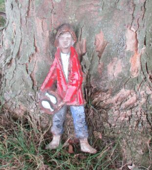 Vintage Fat Lava Wall Tile Fisher Boy Wall Hanging Plaque Lovely