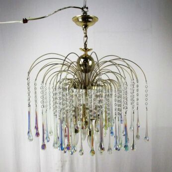 Wedding Chandelier Teardrop Beaded 8 Lights Crystal Prisms Murano Glass Romantic