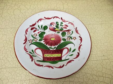 Antique French Faience Strasbourg Platter Luneville Bird Basket 18th - 19th C