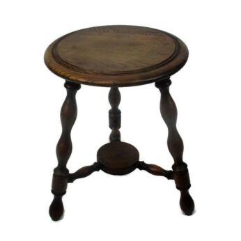 Small Bobbin Legs Wooden Tripod Side Display Table Pedestal Plant Stand 14.56"