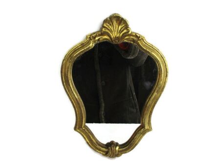Small Ornate Oval Wall Hanging Mirror Romantic Hollywood Regency Flower Decoration Vanity resin