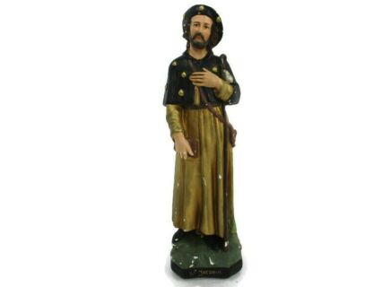 Saint Jacob James the Great Plaster Statue Pilgrim Apostle Martyr Collector HTF