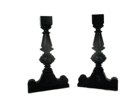 Pair Antique Hand Carved Wood Reclaimed Corbels Architectural Finial Salvaged