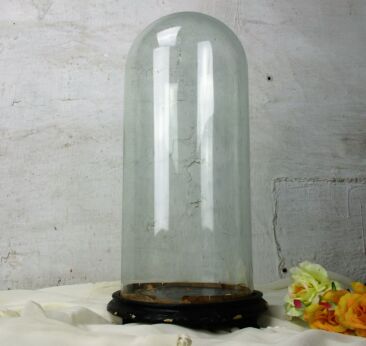 Antique Round Hand Blown Glass Globe Dome Taxidermy Steampunk Clock 14.17"