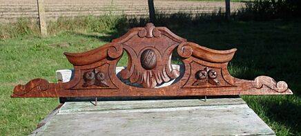 Small Hand Carved Pediment Ornate Overdoor Architectural Medieval Style