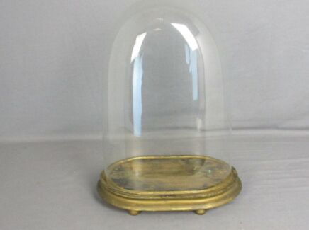 Antique Victorian Oval Hand Blown Glass Globe Dome Doll Clock 13.97"