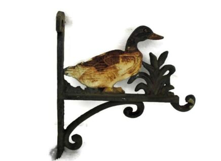 Small Antique Funky Cast Iron Bathroom Kitchen Towel Duck Wall Rack Country Farmhouse style Lovely