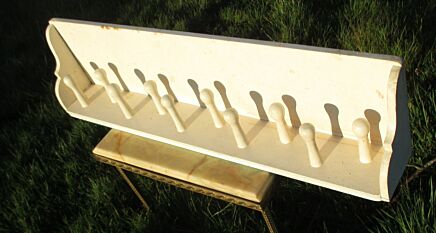 Vintage Barn Rustic coat Rack Authentic 10 Hooks Pegs Charming painted white