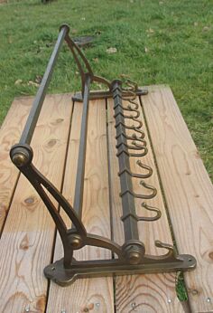 Vintage Mid Century Brass Coat Hat Rack 1950's Fabulous12 hooks