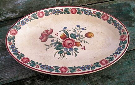 Lovely small Serving tray Platter Old Abbey ware Saar Basin Marseille French