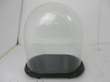 Antique Victorian Oval Hand Blown Glass Globe Dome Doll Clock 16.73" H 9.44"