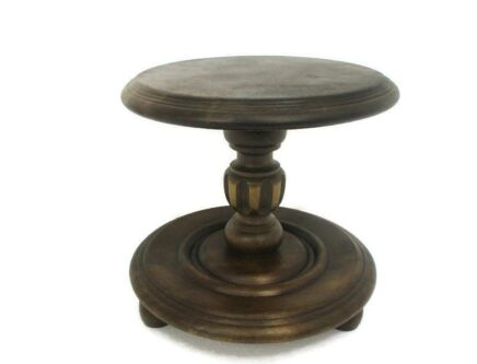 Small Side Display Table Pedestal Plant Bonsai Stand Barn Country Farmhouse Cottage Style Two toned Lovely