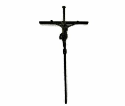 Lovely Vintage Ornate Wall Hanging Crucifix Cross Corpus Christi Jesus Christ Brass  Germany 9.84"